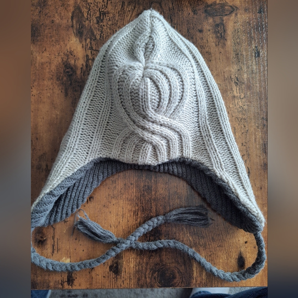 Men's Kenneth Cole Knit Hat With Ear Cover Gray/Cream